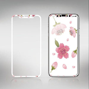 Flowers Screen Protector For iPhone 11 12 13 Pro Max Soft Edge Tempered Glass For iPhone XS MAX XR 13mini Lovely Protect Film Floral Design Tempered Glass Screen Protector For iPhone