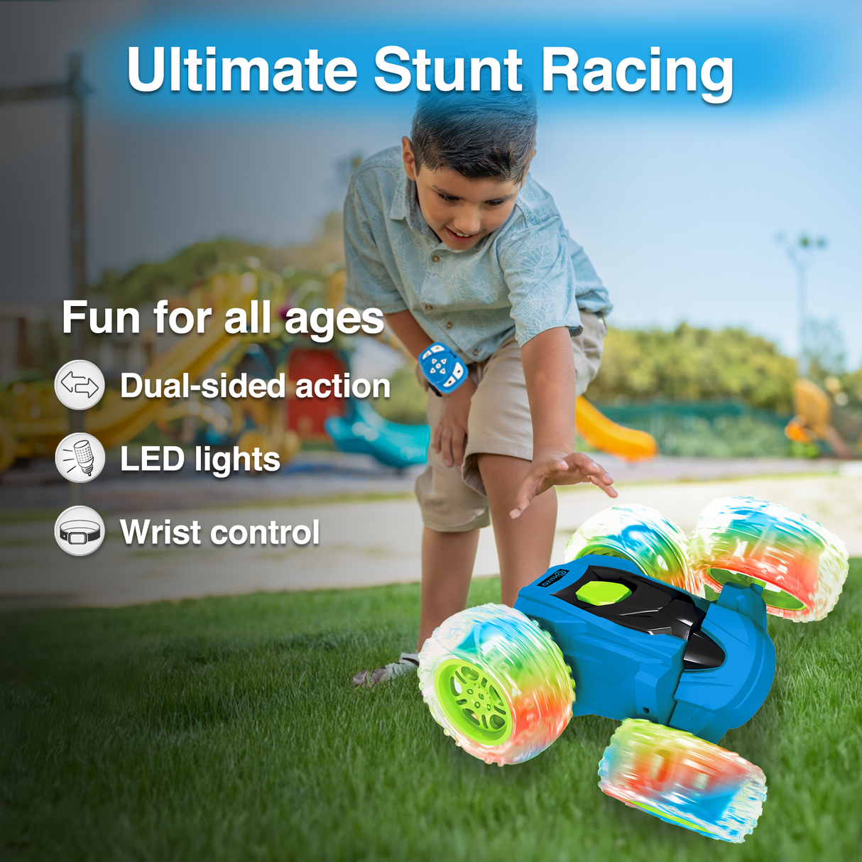 Contixo RC Stunt Car 4WD - 360 Spins, LED Lights