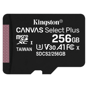 Kingston microSDXC Canvas Select Plus 256GB Memory Card and Adapter by Kingston