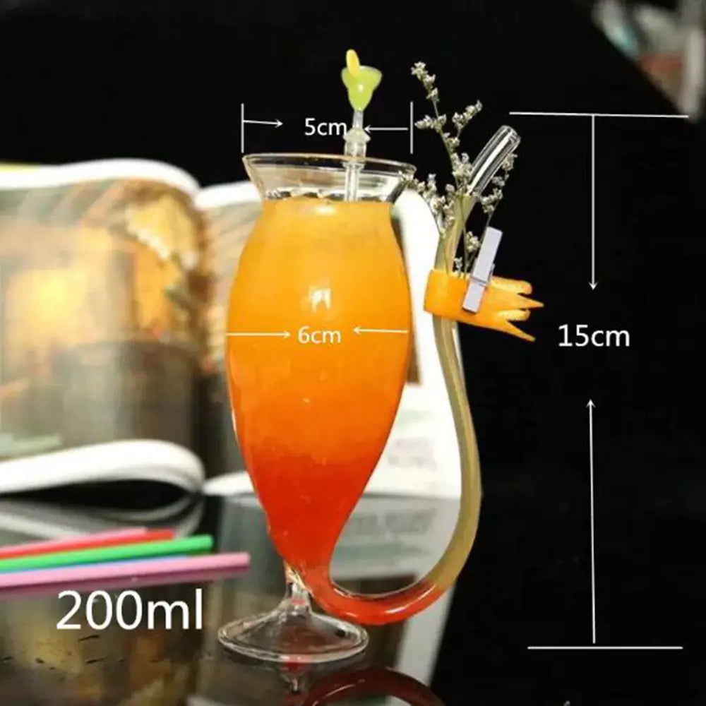 Creative Transparent Glass Vampire Wine Cup with Straw