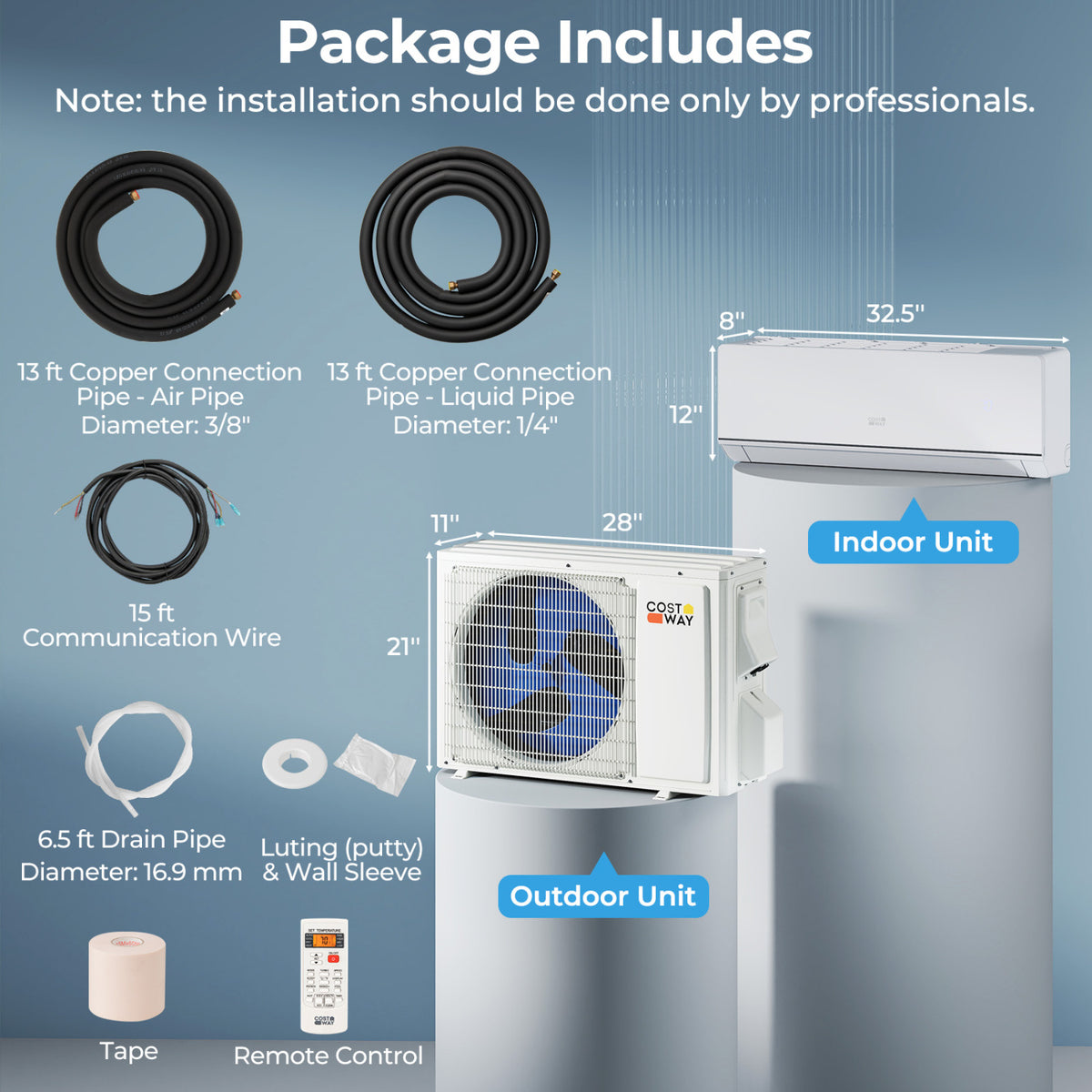 SEERXtreme Series ENERGY STAR Certified 12000 BTU 24 SEER2 208-230V Mini Split AC with Bracket