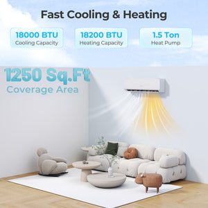 SEERXtreme Series ENERGY STAR Certified 18000 BTU 25 SEER2 208-230V Mini Split AC with Bracket