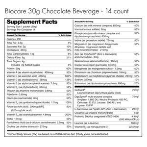 30G Protein Chocolate Biocare Dietary Beverage (14-Count)
