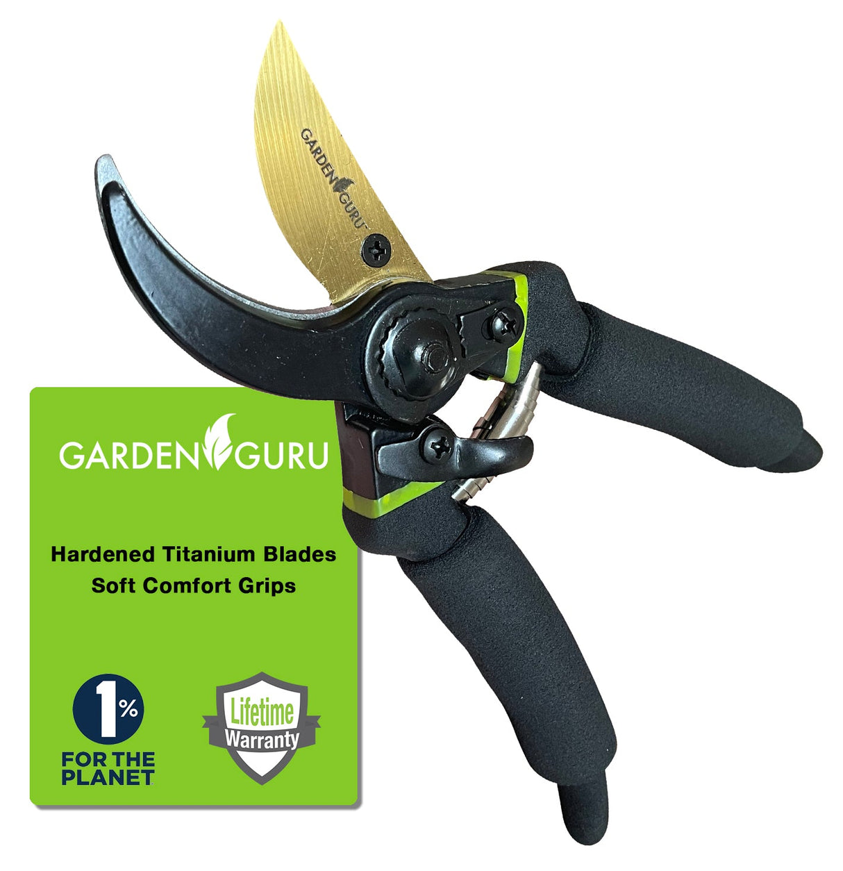 Titanium Soft Grip Pruning Shears by Garden Guru