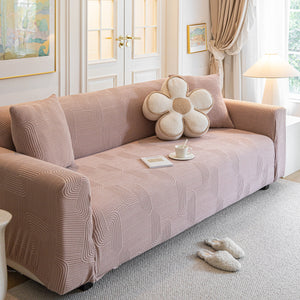 Modern Slipcovers Geometric Textured Stretchable Sofa Cover for Couch with Chaise