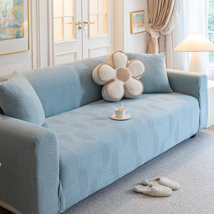 Modern Slipcovers Geometric Textured Stretchable Sofa Cover for Couch with Chaise