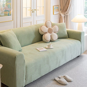 Modern Slipcovers Geometric Textured Stretchable Sofa Cover for Couch with Chaise