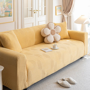 Modern Slipcovers Geometric Textured Stretchable Sofa Cover for Couch with Chaise