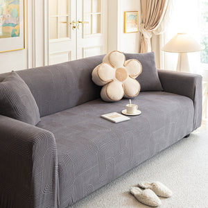 Modern Slipcovers Geometric Textured Stretchable Sofa Cover for Couch with Chaise