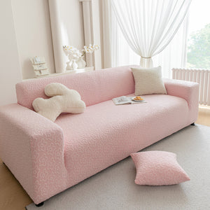 High Stretch Jacquard Sofa Slipcover, Soft Spandex Textured Floral Couch Cover