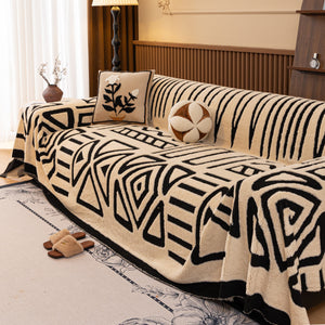 Boho Plush Couch Cover Bohemian Throw Blanket Decor Covers Sofa Chair Furniture Bed