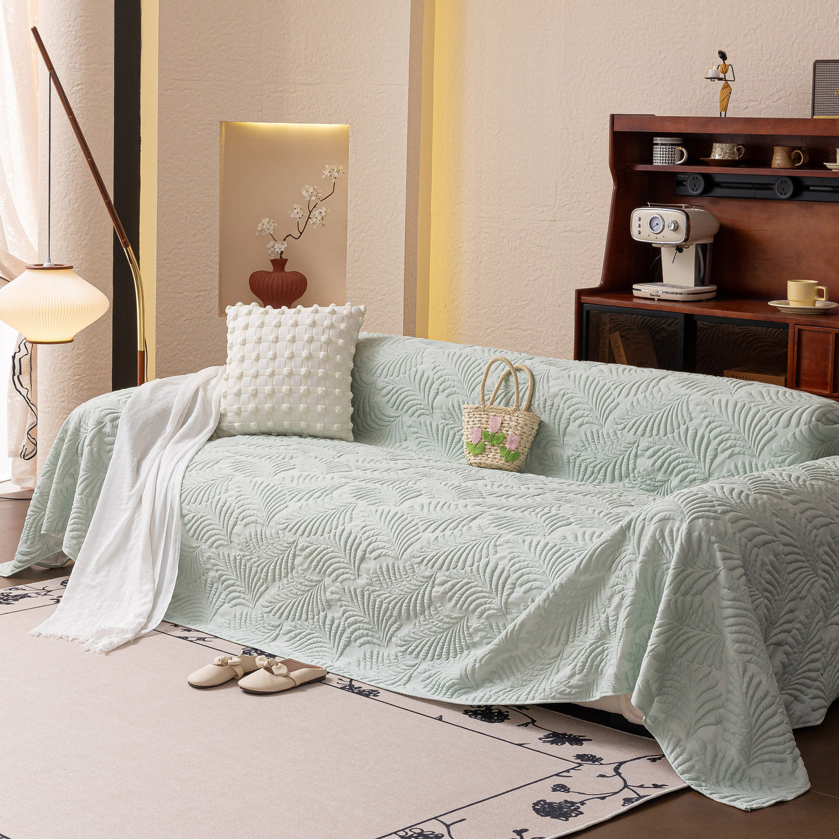 Cooling Quilted Non-Slip Furniture Protector for Pets & Kids, Washable Sofa Slipcover