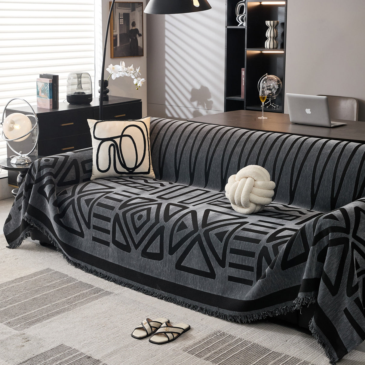 Boho Chenille Sofa Throw Covers Sectional Sofa Couch Cover Sofa Protector Covers