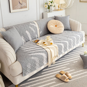 Cotton Quilted Sofa Cover, Non-Slip Couch Protector Fits Backrest, Seat & Armrest