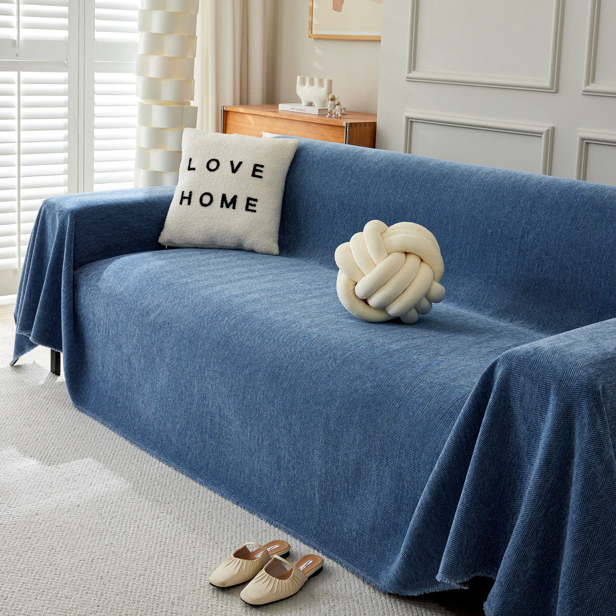 Herringbone Oversized Chenille Couch Throw Cover Sofa Slipcovers Couch Covers for Sectional Couches