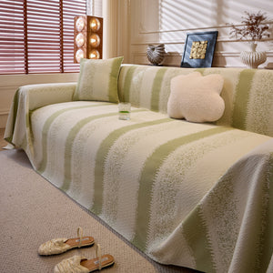 Modern Striped Couch Protector Blanket, Furniture Slipcover for L Shaped Sectionals