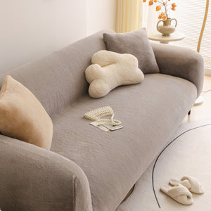 Soft Plush Warm Sofa Cover Stretchable Cozy Velvet Couch Protector for Fall & Winter