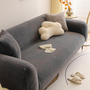 Soft Plush Warm Sofa Cover Stretchable Cozy Velvet Couch Protector for Fall & Winter