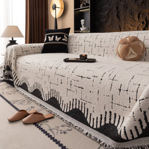 Chenille Sofa Cover Throw Blanket Woven Textured Decorative Furniture Slipcover
