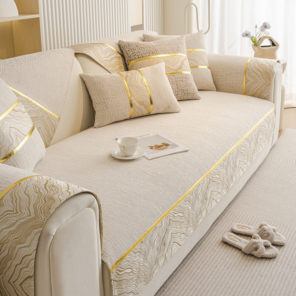 Modern Non-Slip Couch Slipcover, Soft, Durable & Washable Furniture Protector