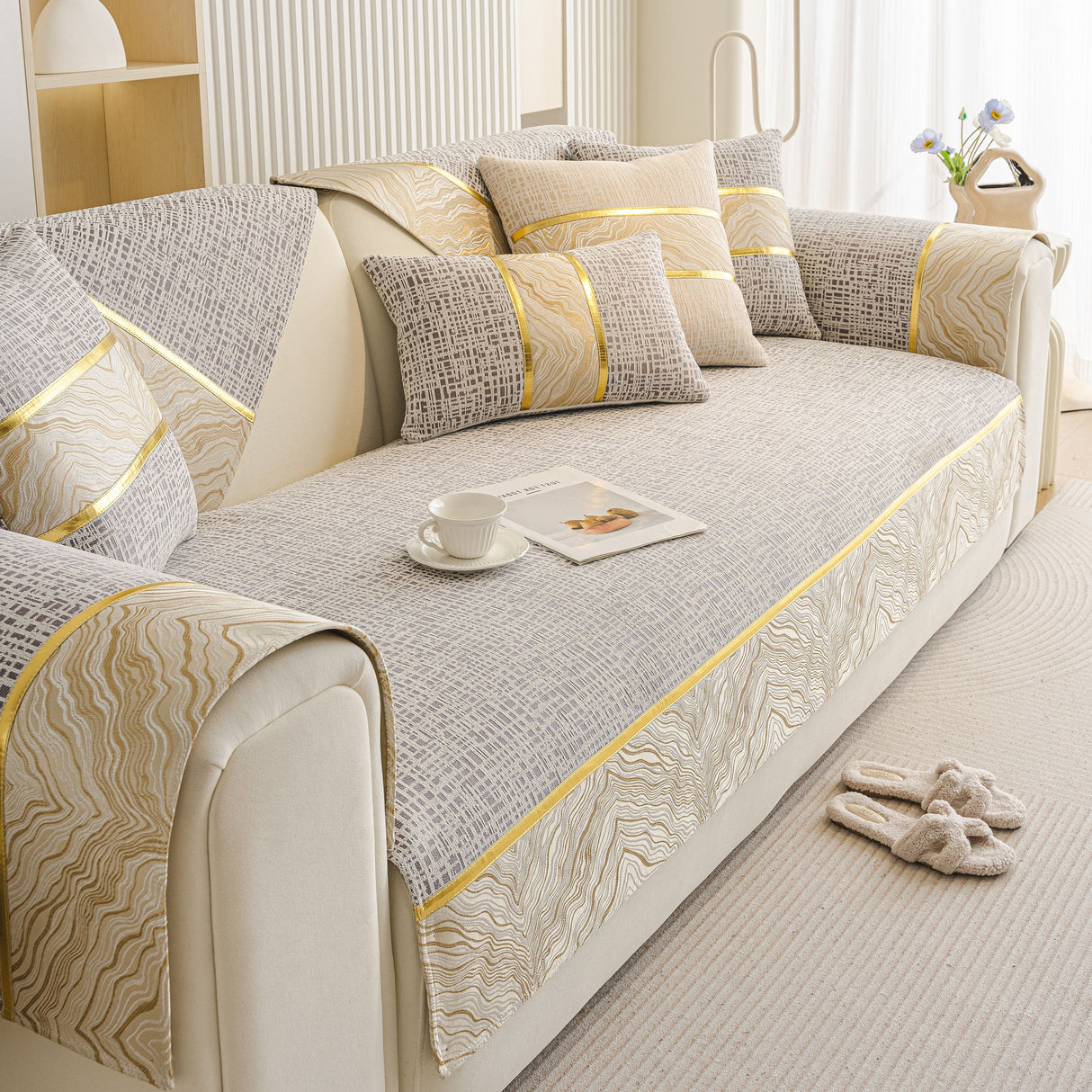 Modern Non-Slip Couch Slipcover, Soft, Durable & Washable Furniture Protector