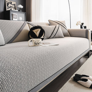 Herringbone Couch Protector for Pets, Non-Slip Washable Sectional Couch Covers