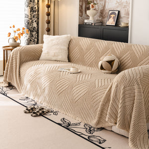 Plush Flannel Fleece Sofa Throw Blanket, Soft & Cozy Furniture Protector for Couch