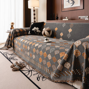 Boho Geometric Sofa Slipcovers Chenille Scratch Resistant Couch Protective Covers