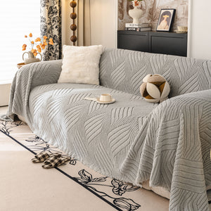 Plush Flannel Fleece Sofa Throw Blanket, Soft & Cozy Furniture Protector for Couch