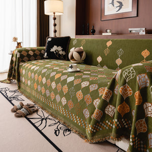 Boho Geometric Sofa Slipcovers Chenille Scratch Resistant Couch Protective Covers