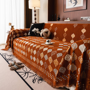 Boho Geometric Sofa Slipcovers Chenille Scratch Resistant Couch Protective Covers