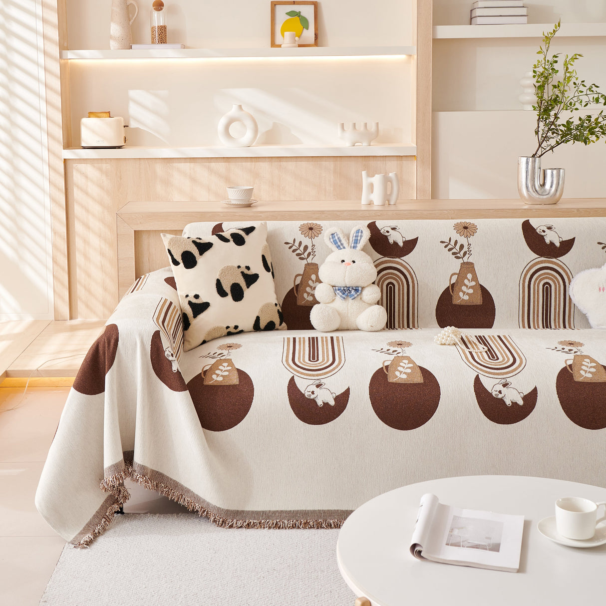 Decorative Throw Blankets for Couch Reversible Chenille Furniture Throw Covers for Sectional Sofa