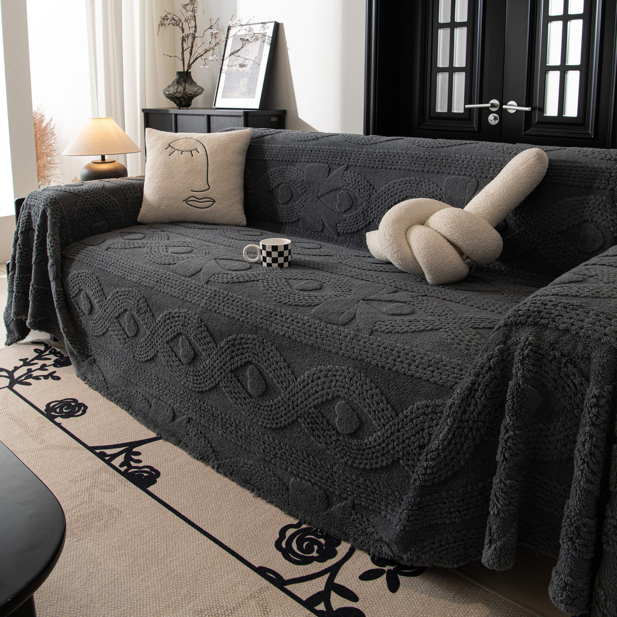 Soft Plush Fleece Throw Blanket for Couch Solid Cute Warm Couch Cover Blanket for Winter