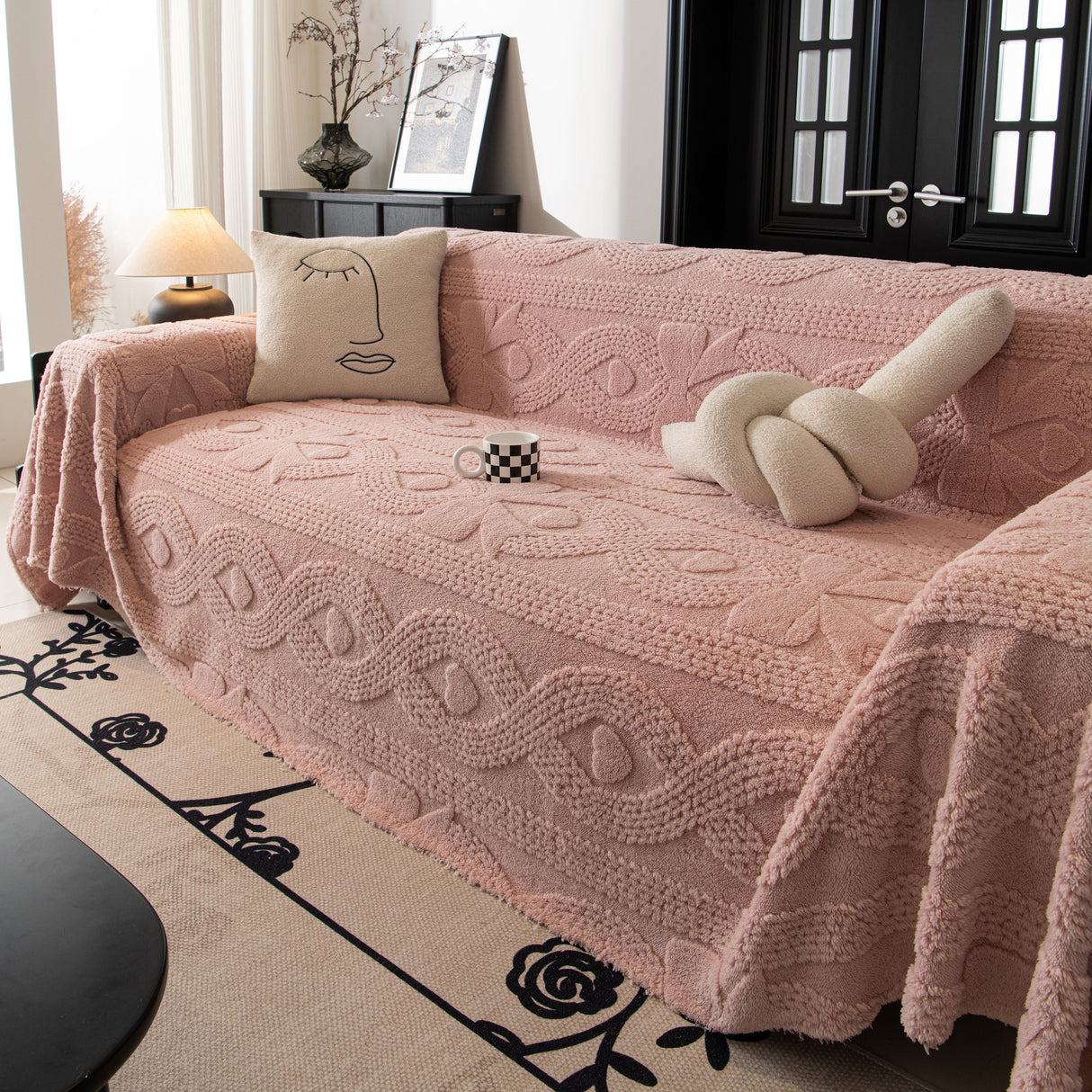 Soft Plush Fleece Throw Blanket for Couch Solid Cute Warm Couch Cover Blanket for Winter