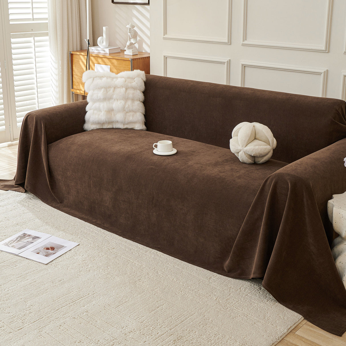 Waterproof Scratch Proof Sofa Protector Throw Blanket, Couch Cover for Pets & Kids