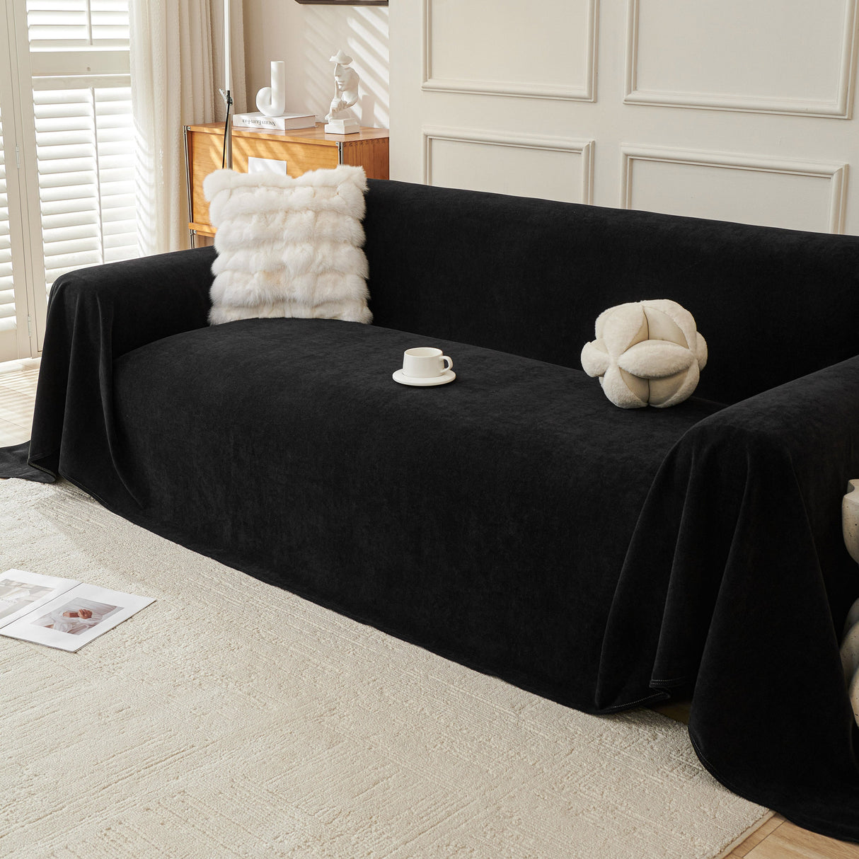 Waterproof Scratch Proof Sofa Protector Throw Blanket, Couch Cover for Pets & Kids