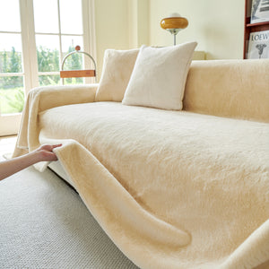 Faux Fur Smooth Plush Comfy Couch Covers, Soft Thicked Durable Blankets and Throws for Sofas
