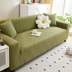 Textured Wave Stretch Sofa Couch Cover, Soft Washable Spandex Furniture Slipcovers