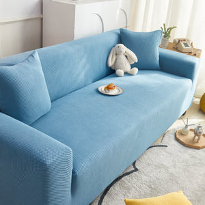 Grid Textured Stretch Sofa Cover, Soft Elastic Slipcover for Couch Protection