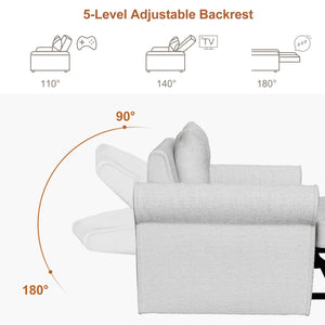 3-in-1 Adjustable Sleeper Sofa Bed Pull Out Chair Sofa