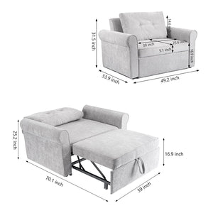 3-in-1 Adjustable Sleeper Sofa Bed Pull Out Chair Sofa