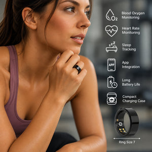 Everyday Wellness Smart Ring – Sleek Health & Sleep Tracker with Magnetic Charging Base