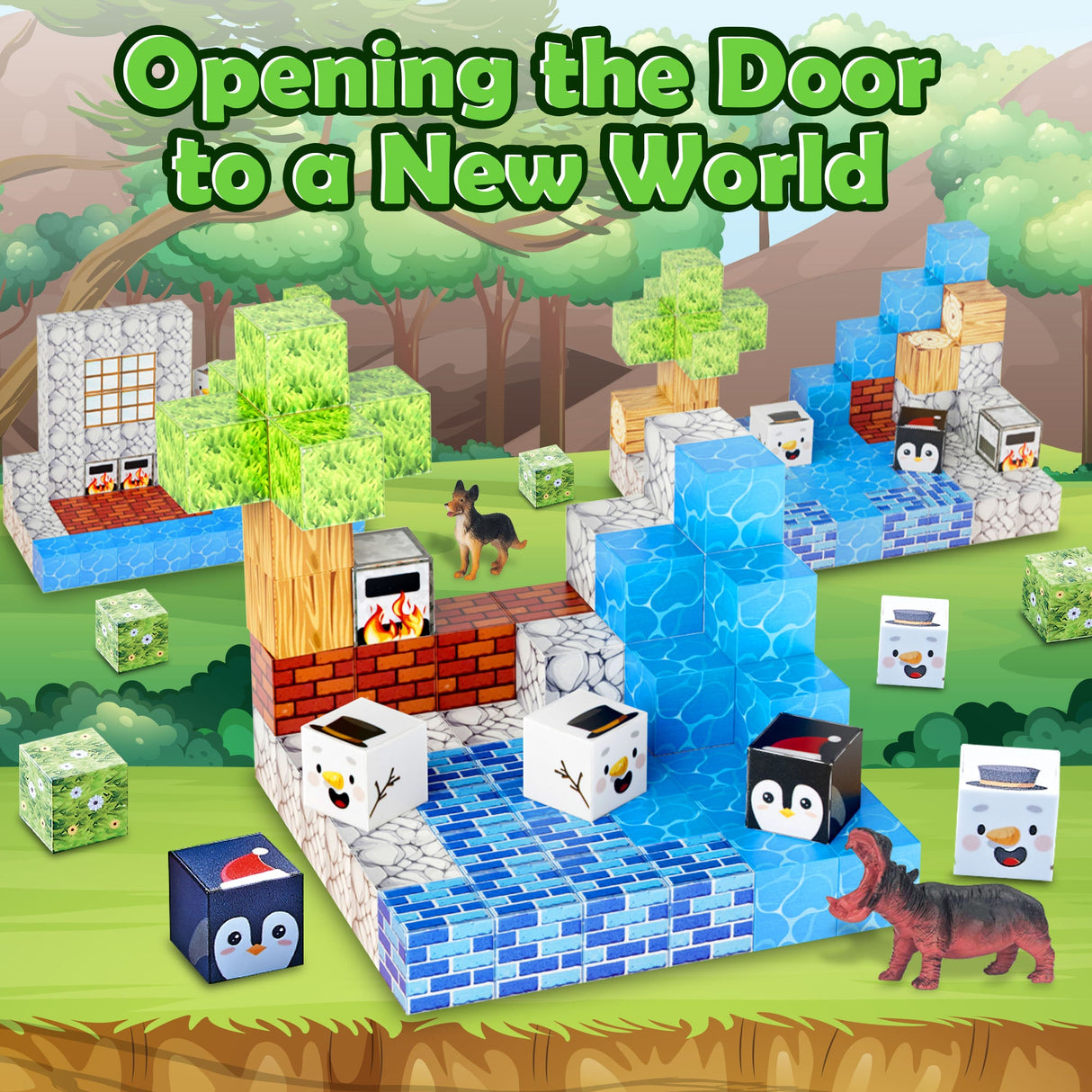 Contixo ST13 Magnetic Blocks, 100 PCS Magnetic Building Cube Game, Sensory Toys for Boys & Girls, STEM Stacking Toy Gifts for Age 3-12 by Contixo