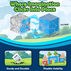 Contixo ST13 Magnetic Blocks, 100 PCS Magnetic Building Cube Game, Sensory Toys for Boys & Girls, STEM Stacking Toy Gifts for Age 3-12 by Contixo