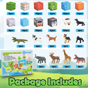 Contixo ST13 Magnetic Blocks, 100 PCS Magnetic Building Cube Game, Sensory Toys for Boys & Girls, STEM Stacking Toy Gifts for Age 3-12 by Contixo