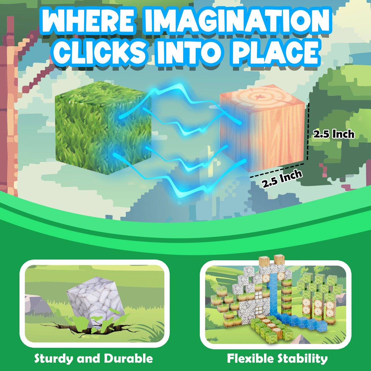 Contixo ST14 Magnetic Blocks, 145 PCS Magnetic Building Cube Game, Sensory Toys for Boys & Girls, STEM Stacking Toy Gifts for Age 3-12 by Contixo