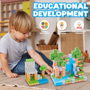 Contixo ST14 Magnetic Blocks, 145 PCS Magnetic Building Cube Game, Sensory Toys for Boys & Girls, STEM Stacking Toy Gifts for Age 3-12 by Contixo