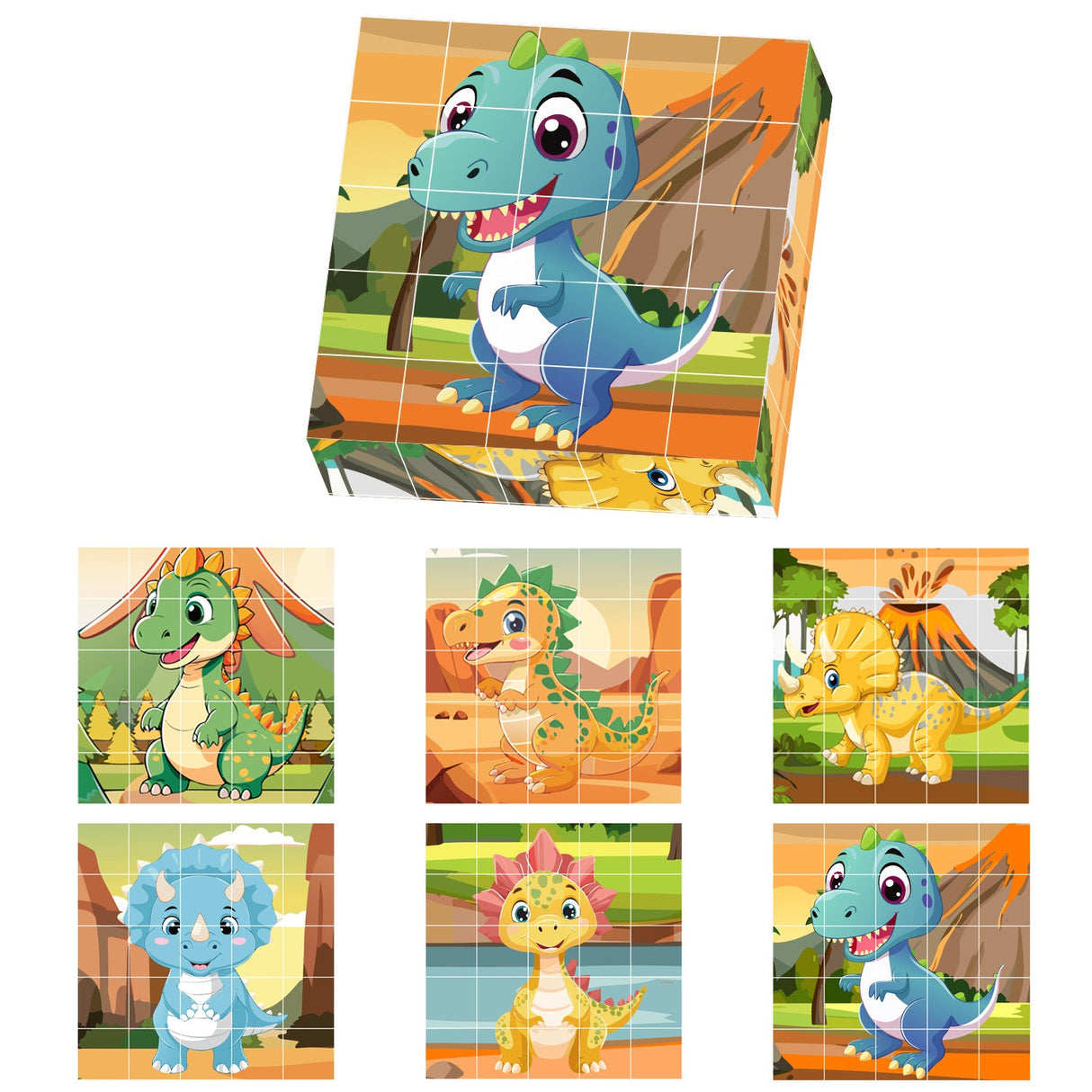 Contixo ST9 25-Piece Magnetic Dinosaur Puzzle Blocks – 6 Puzzles in One by Contixo