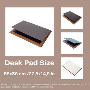 MOOG Leather Desk Pad With Wood Combination - White Leather
