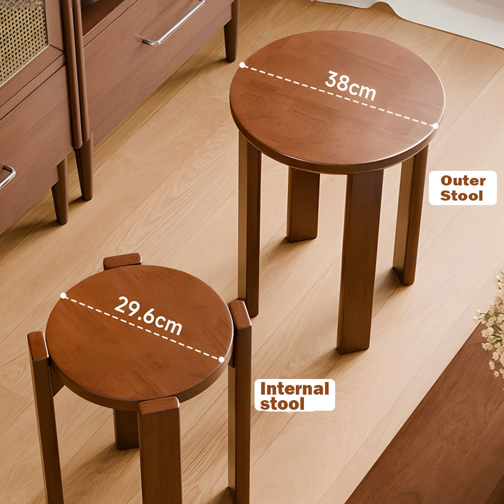 4-in-1  Solid Wood Stool Side Table